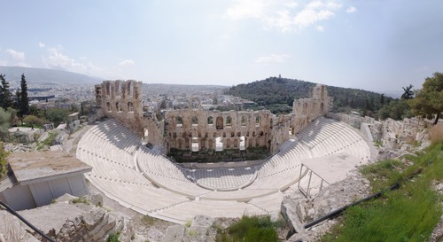 Ampitheatre Akropolis Greece panorama photograph